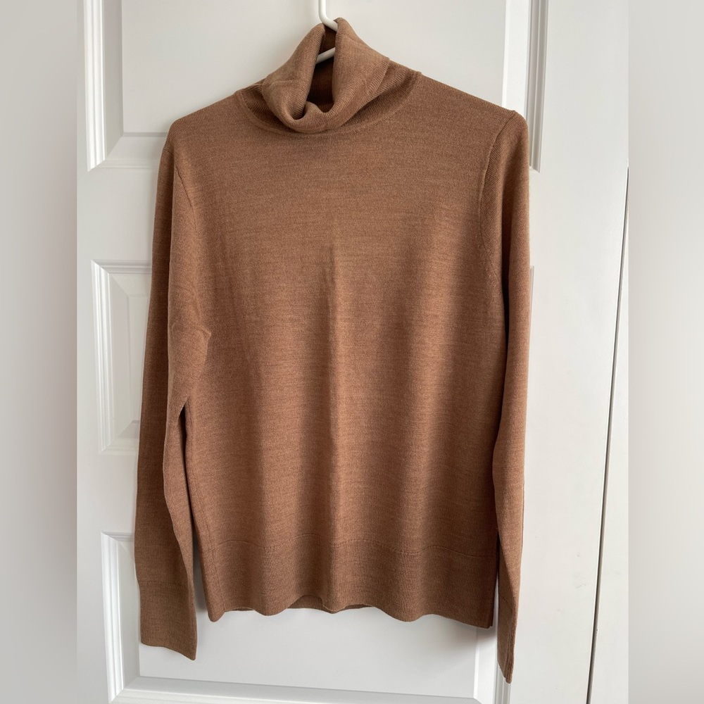 J. Crew Factory Tan Cowl Neck Sweater with Relaxed Fit
